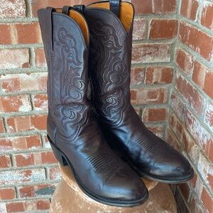 LUCCHESE MEN'S COWBOY BOOTS CORDOBA CALF BLACK size 10/2E